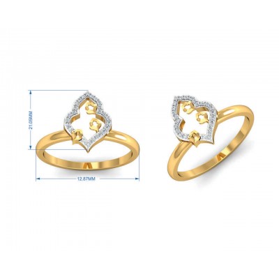 Ella diamond Pendant set in Gold